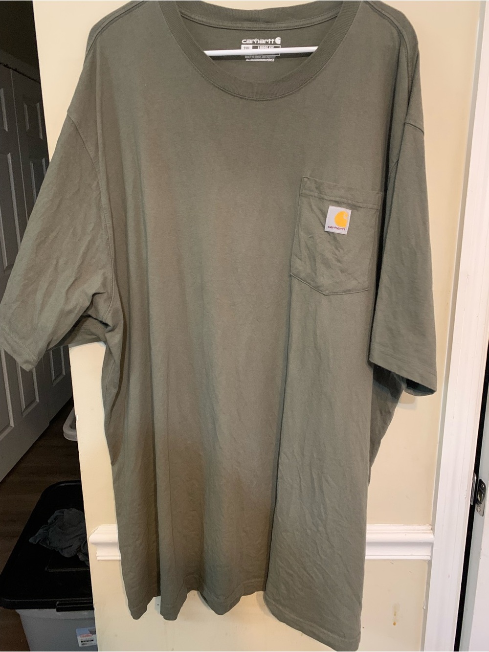Carhartt Olive Drab Short Sleeve Pocket Tee with Logo Patch